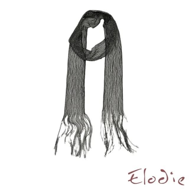 【Elodie】流蘇圍巾 流蘇領巾/純色氣質長流蘇百搭歐美時尚窄版領巾 8X185圍巾(3色任選)