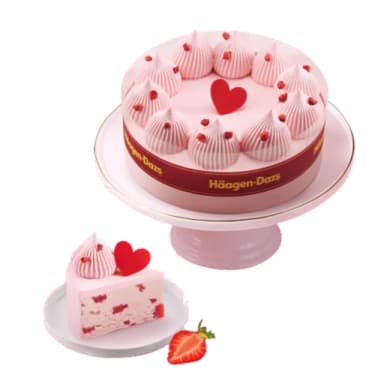 【Haagen-Dazs 哈根達斯】五吋戀戀草莓冰淇淋蛋糕(新品上市 貼心宅配送到家 生日蛋糕)