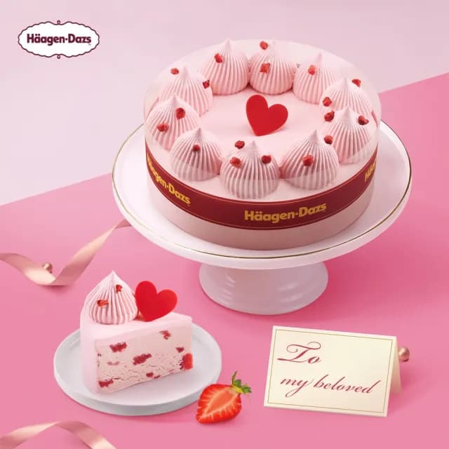 【Haagen-Dazs 哈根達斯】五吋戀戀草莓冰淇淋蛋糕(新品上市 貼心宅配送到家 生日蛋糕)