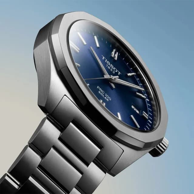 【TISSOT 天梭 官方授權】Solar PRC 100 李棟旭配戴款 太陽能手錶 男錶-深藍 送禮 推薦(T1514221104100)