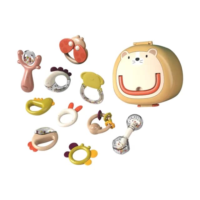 【JoyNa】嬰兒牙膠搖鈴玩具套組 彌月禮物 嬰兒玩具