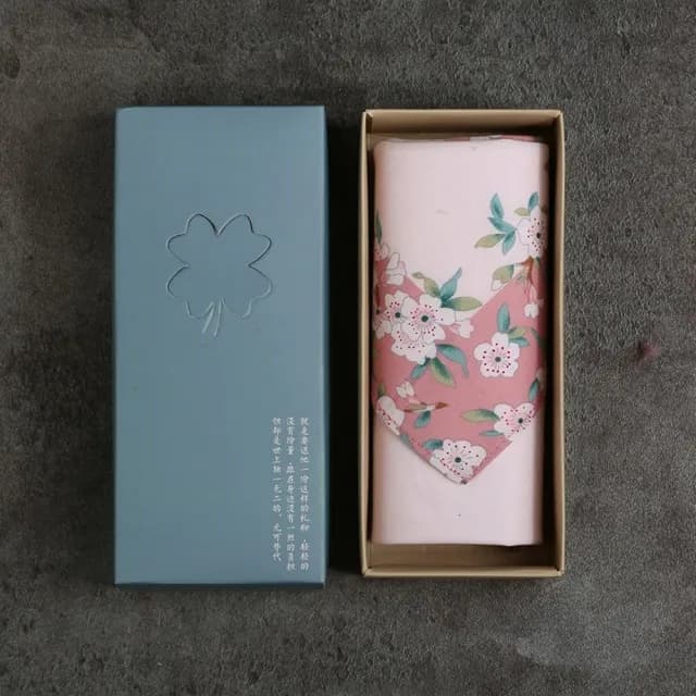 【巴黎精品】現貨秒發 手帕禮盒純棉方巾單入(櫻花印花絲光棉柔軟母親節生日禮物女配件3色p1ae5)