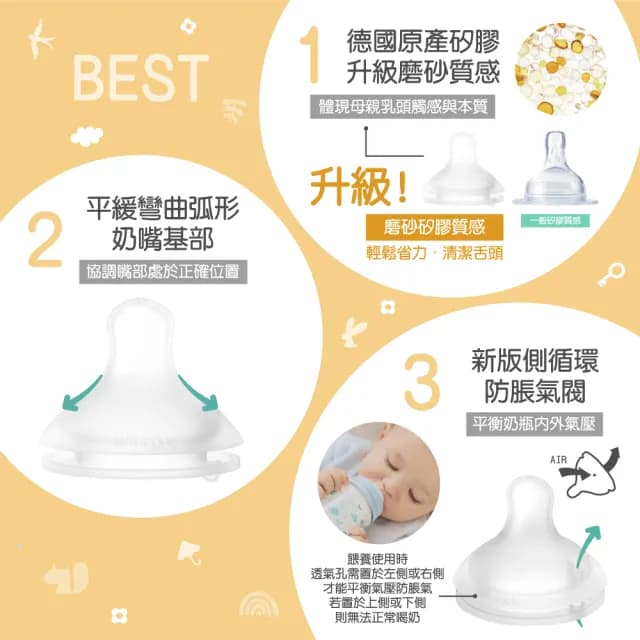 【suavinex】蘇維妮 新生兒適用玻璃寬口奶瓶_240ML(新防脹氣閥 智能平衡瓶內外氣壓)
