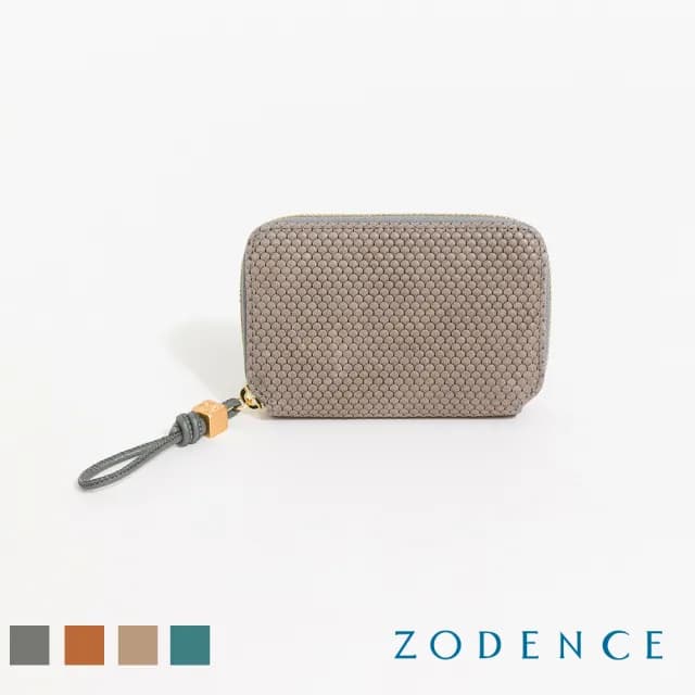 【ZODENCE 佐登司】SHELL進口真皮貝殼紋理卡片零錢包(多色/真皮/2025新款上市)