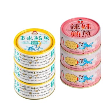 【東和食品】辣妹鮪魚*3罐+無添加玉米鮪魚*3罐共6罐(好媽媽的味道/送禮推薦)