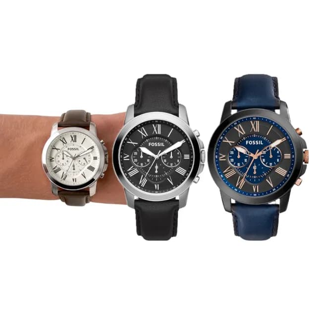 【FOSSIL 官方旗艦館】Grant系列 帥氣風尚指針計時手錶 44MM 雙11限定(多色可選)