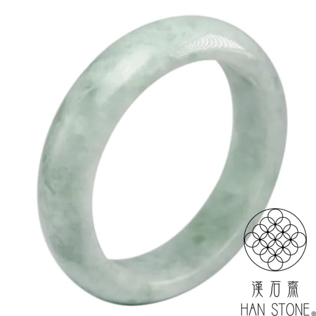 【漢石齋】情人節禮物 天然翡翠A貨 手鐲玉鐲 飄花種(手圍18/版寬16.5mm)
