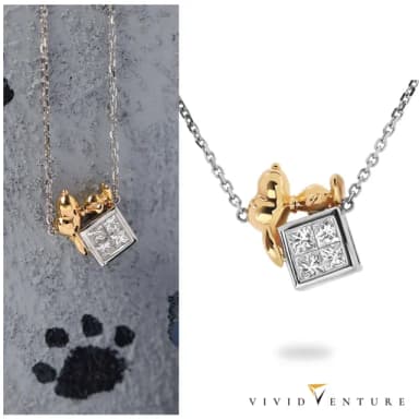 【Vividventure 亞帝芬奇】史努比 14K 40分 天然鑽石 鑽石 項鍊 星光夢境(SNOOPY聯名系列 NO.022)