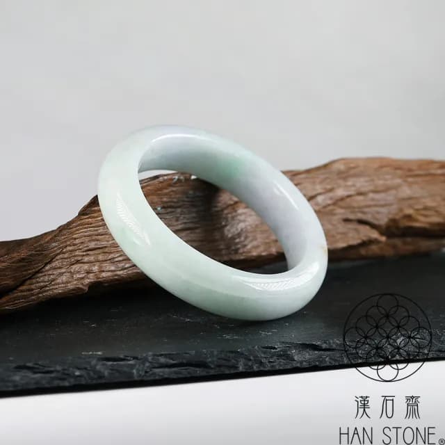【漢石齋】情人節禮物 天然翡翠A貨 手鐲玉鐲 春帶彩飄花種(手圍16.9/版寬14.8mm)