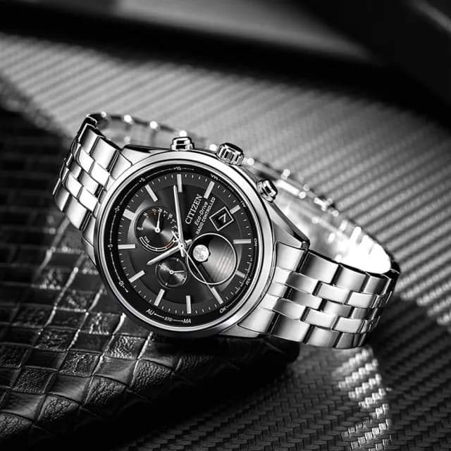 【CITIZEN 星辰】GENTS系列 電波對時 月相光動能腕錶 畢業禮物 送禮 推薦(BY1030-50E)