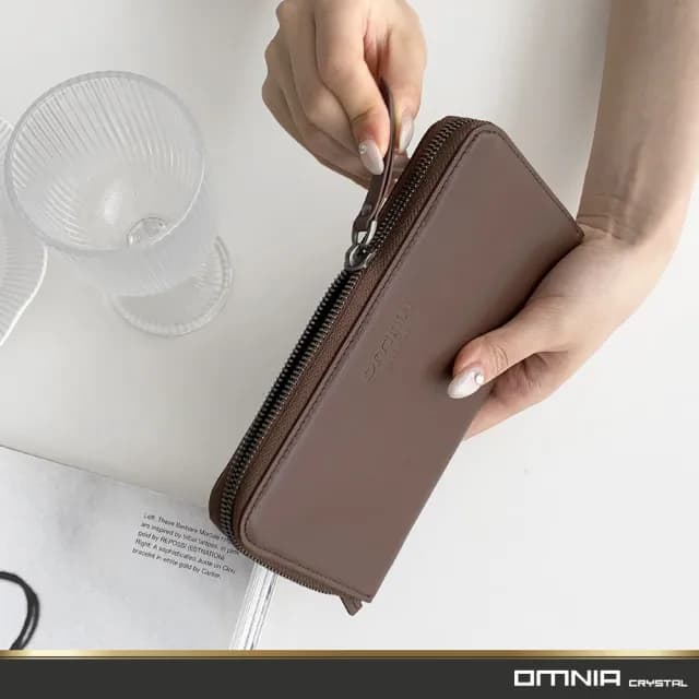 【OMNIA】父親節禮物 義大利牛皮長夾 男用女用復古真皮錢包 多卡位大容量皮夾 光滑面質感設計 1088A