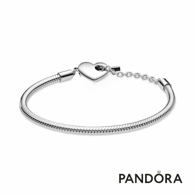 【Pandora官方直營】PandoraMoments心形T字扣蛇形手鏈