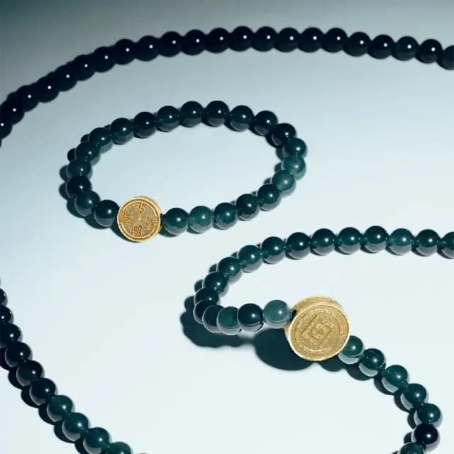 【周大福】CLOT聯名 青韻凝珠黃金鑄幣翡翠手環手鍊