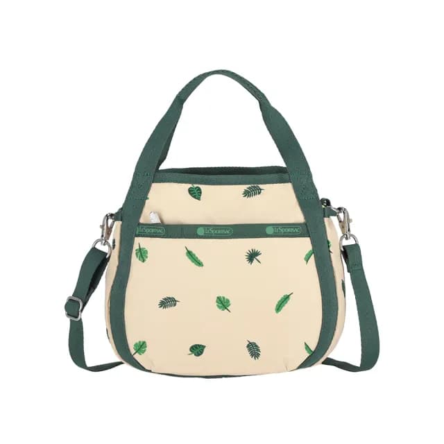 【Lesportsac】斜背手提水桶包 兩用包 側背包 送禮 禮物(綠葉慢旅)