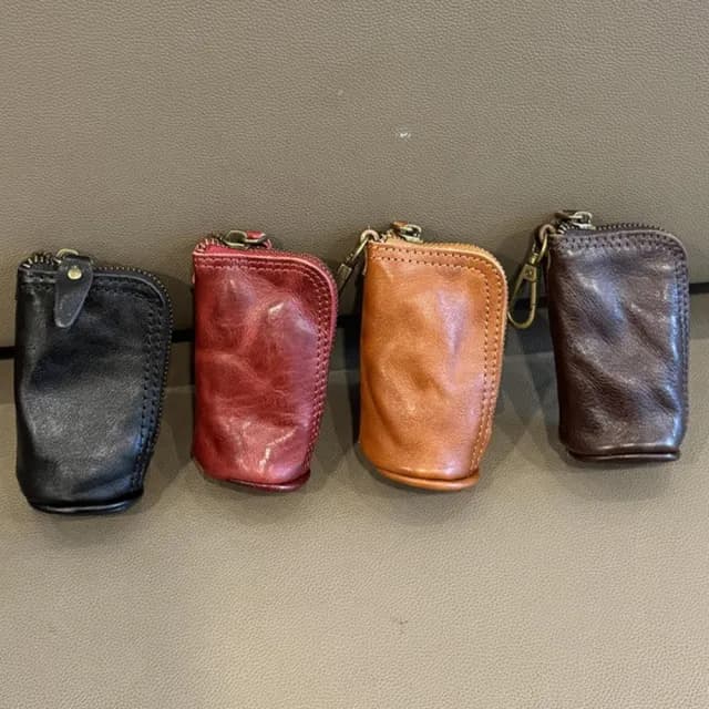 【KT DADA】父親節禮物 復古小包 真皮包包 鑰匙包 鑰匙包 零錢包 汽車鑰匙包 錢包 頭層牛皮 小包包 植鞣皮