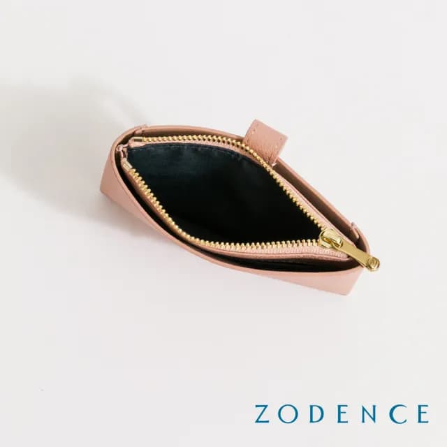 【ZODENCE 佐登司】MAG進口牛皮多功能零錢包(櫻粉)