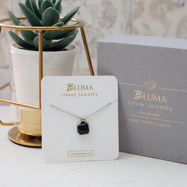 【BLUMA】黑瑪瑙復古男女項鍊 宙斯之眼925純銀項鍊(情侶項鍊 水晶 個性 男生禮物 長短鍊)