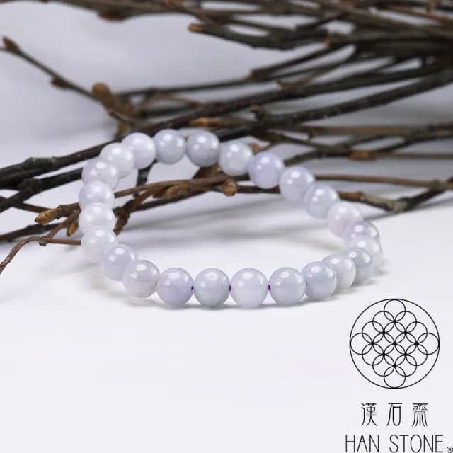 【漢石齋】情人節禮物 天然翡翠A貨 手珠手串 紫羅蘭種(7.5-8mm/24pcs)