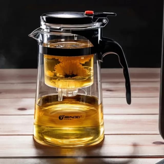 【靜心慢享】茶湯玻璃泡茶飄逸壺-750ml(耐高溫 辦公室 玻璃茶具 沖茶器 過濾器 泡茶壺)