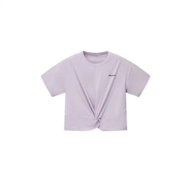 【GIORDANO 佐丹奴】童裝涼感防曬扭結上衣 G-MOTION系列(32 蘭花瓣紫)