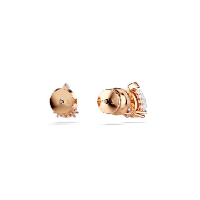 【SWAROVSKI 施華洛世奇】Stilla 耳釘 梨形切割 白色 鍍玫瑰金色