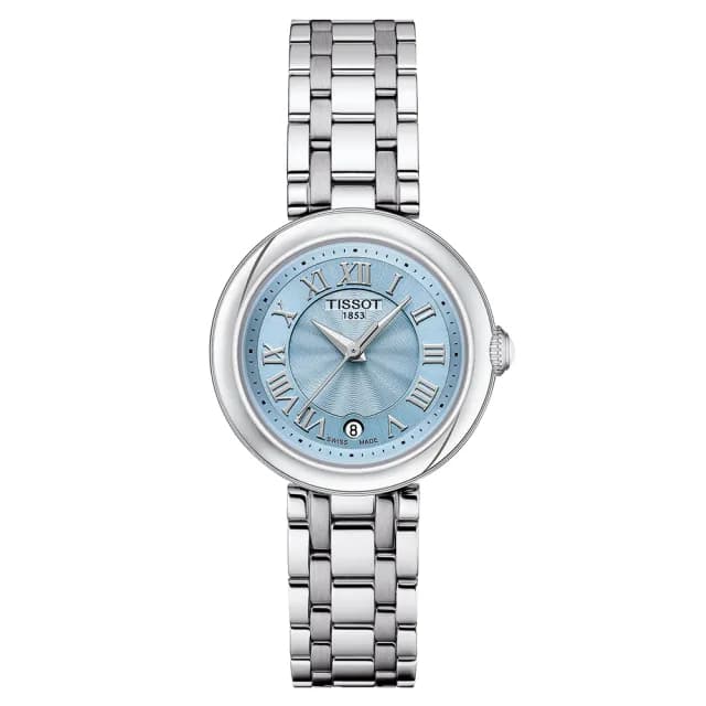 【TISSOT 天梭 官方授權】BELLISSIMA 珍珠母貝羅馬石英女錶-26mm 手錶 送禮 推薦(T1260101113300)