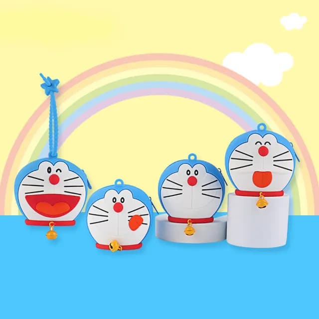 【Doraemon 哆啦A夢】正版授權矽膠材質隨身掛飾零錢包收納包(平輸品)