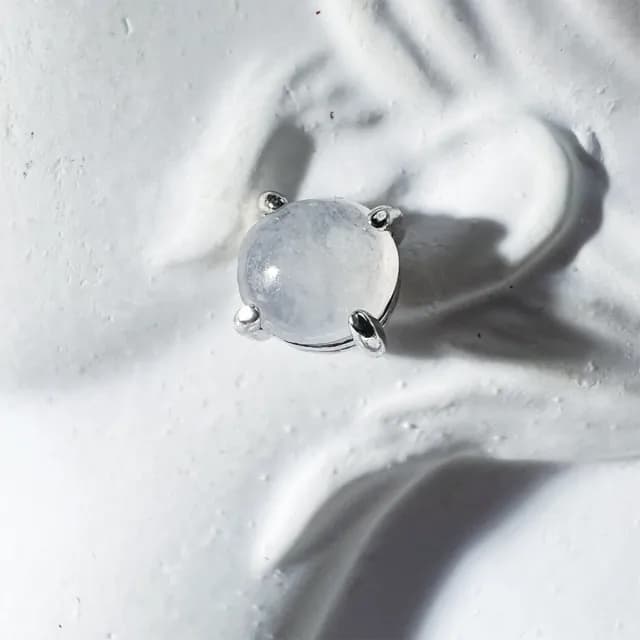 【玉我翡翠】翡翠耳飾 白月光耳針 耳釘 925純銀耳飾 緬甸A貨翡翠 M1829*2(精美包裝禮盒出貨/天然A貨翡翠)