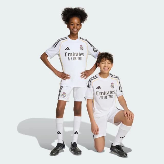 【adidas 愛迪達】皇家馬德里 主場球褲 吸濕排汗 足球 童裝 JN8878