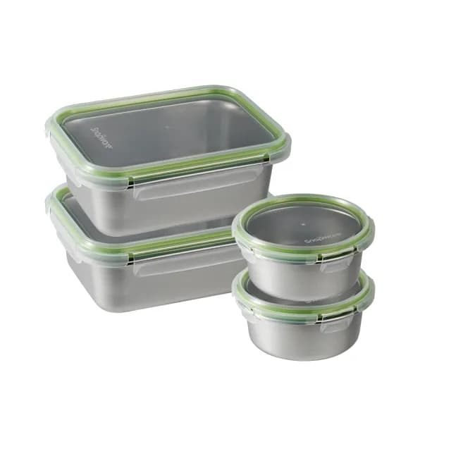 【CorelleBrands 康寧餐具】可微波304不鏽鋼保鮮盒4件組(任選/均一價)