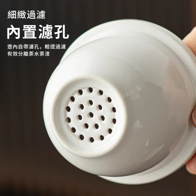 【YUNMI】便攜式旅行陶瓷茶具組 功夫茶壺 茶罐 旅行泡茶 露營茶器套裝組 父親節禮物 伴手禮(贈防撞包)