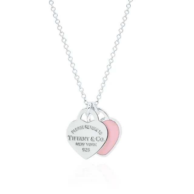 【Tiffany&Co. 蒂芙尼】經典優雅雙心/鏤空愛心/相思豆 純銀項鍊(多款可選)