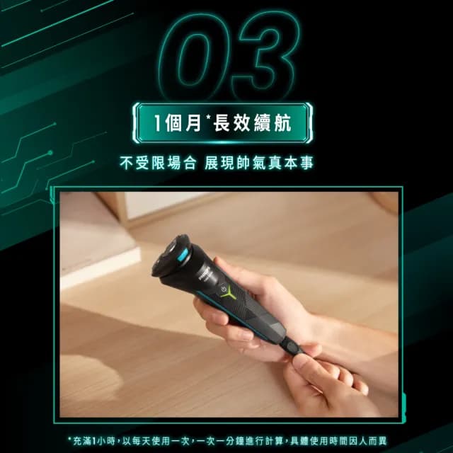 【Philips 飛利浦】官方直營 旋風淨剃電鬍刀(S1115)