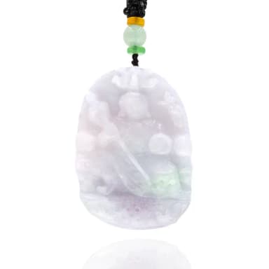 【喜緣玉品】天然春帶彩翡翠三太子哪吒玉珮(直)