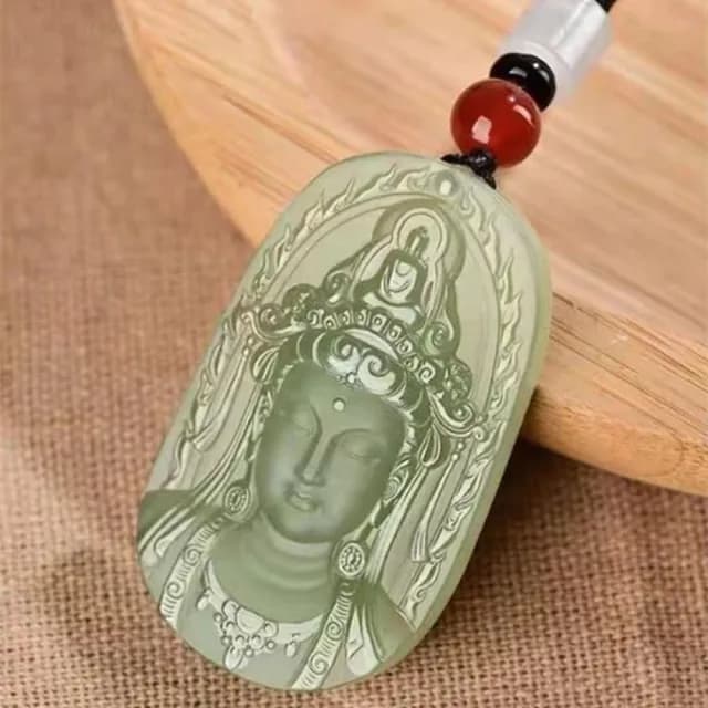【Penny珮妮】阿富汗玉觀音菩薩吊墜項鍊毛衣鍊(母親節 父親節 交換禮物 生日禮 情人節 尾牙 新年 結婚)