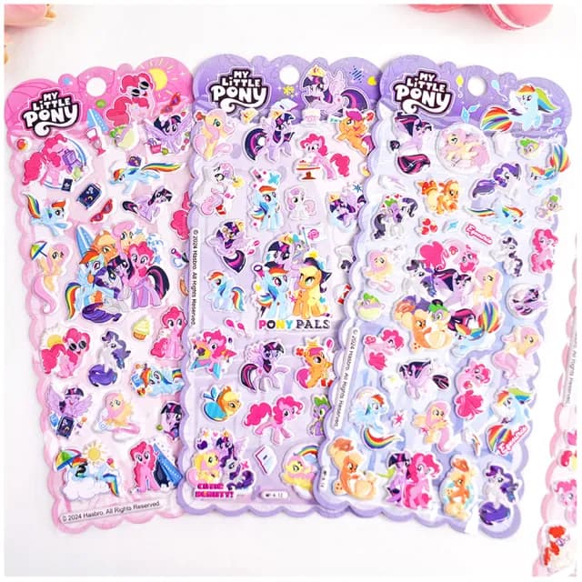 【TDL】彩虹小馬立體泡泡貼紙泡棉立體貼紙玩具4張組 490090(生日禮物 聖誕節 平輸品)