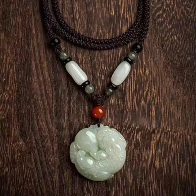 【Penny珮妮】阿富汗玉青白玉有求必應蚍貅吊墜項鍊(母親節 父親節 交換禮物 生日 情人節 尾牙 新年 結婚)