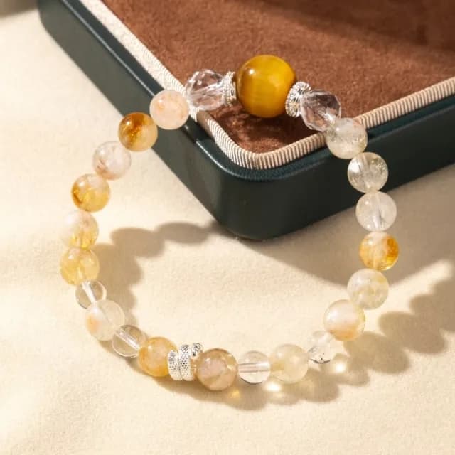 【護福靈鏈】設計感虎眼石轉運金耀手串(黃水晶 招財 手鍊 手珠 開運飾品 手環 禮物)