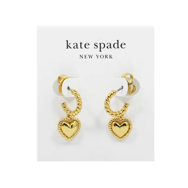 【KATE SPADE】經典水鑽/愛心吊墜式耳環(多款可選)