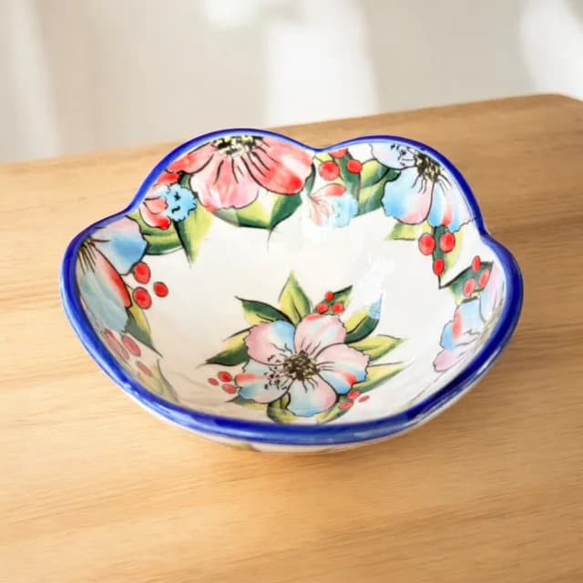 【Royal Duke】波蘭風手繪陶瓷梅花蘸料碟★三入組(入厝禮 交換禮物 餐具 餐盤 點心盤 花草藝術風 手工)