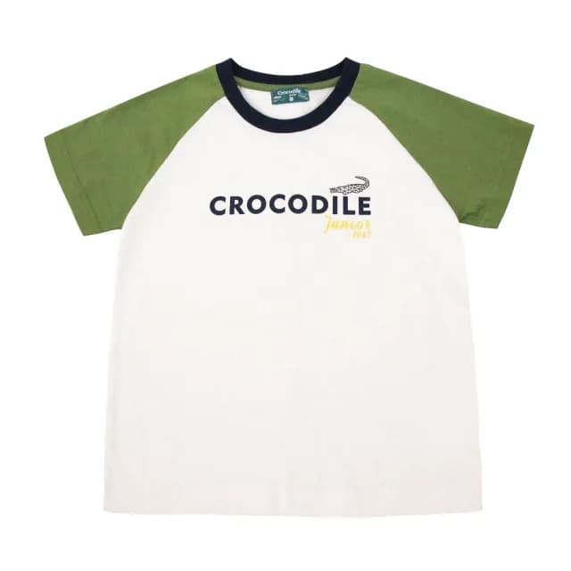 【Crocodile Junior 小鱷魚童裝】『小鱷魚童裝』品牌LOGO印圖拉克蘭袖T恤(產品編號 : C67499-04 小童款)