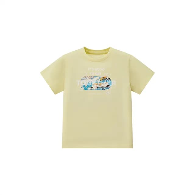 【GIORDANO 佐丹奴】童裝可愛水獺印花短袖上衣(65 蠟黃)