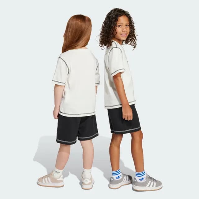 【adidas 愛迪達】運動套裝 短袖 短褲 童裝 - Originals JX5259