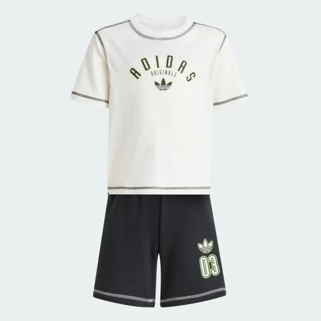 【adidas 愛迪達】運動套裝 短袖 短褲 童裝 - Originals JX5259