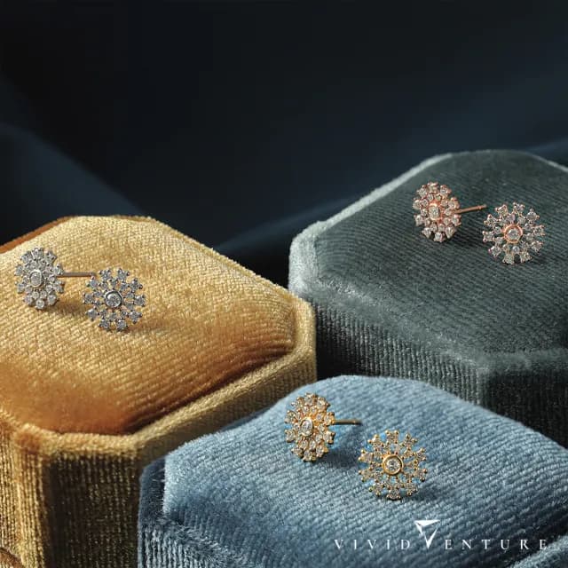 【Vividventure 亞帝芬奇】14K 34分 天然鑽石 鑽石 耳環 任選 摩天輪(白K金色/玫瑰金色/黃K金色)