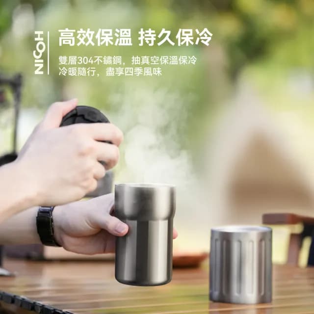 【NICOH】不鏽鋼錐刀電動便攜研磨咖啡機 NK-B07W象牙白(雙杯分享款)