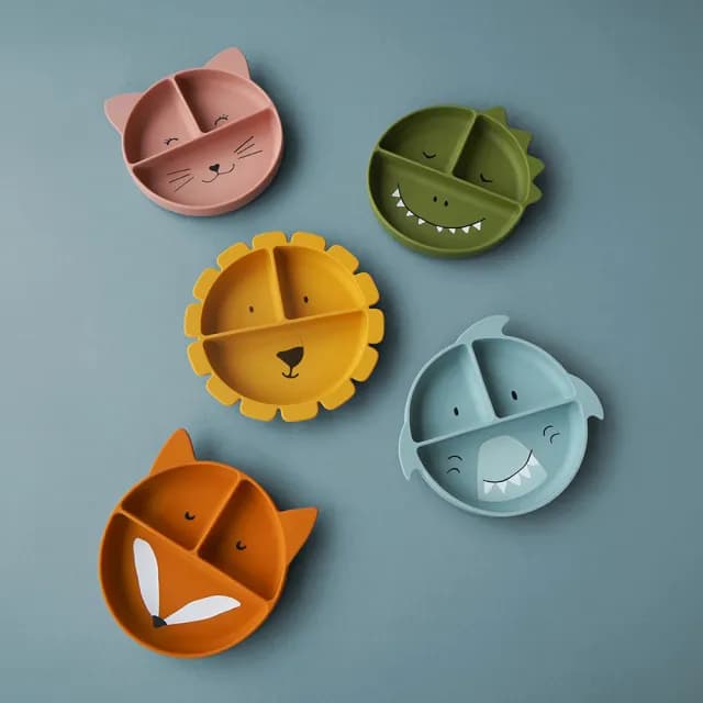 【Trixie 比利時】動物造型矽膠防滑餐盤 多款可選(副食品餐具 兒童餐盤)