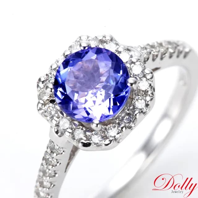 【DOLLY】1克拉 天然丹泉石14K金鑽石戒指(母親節 長輩送禮 交換禮物首選)