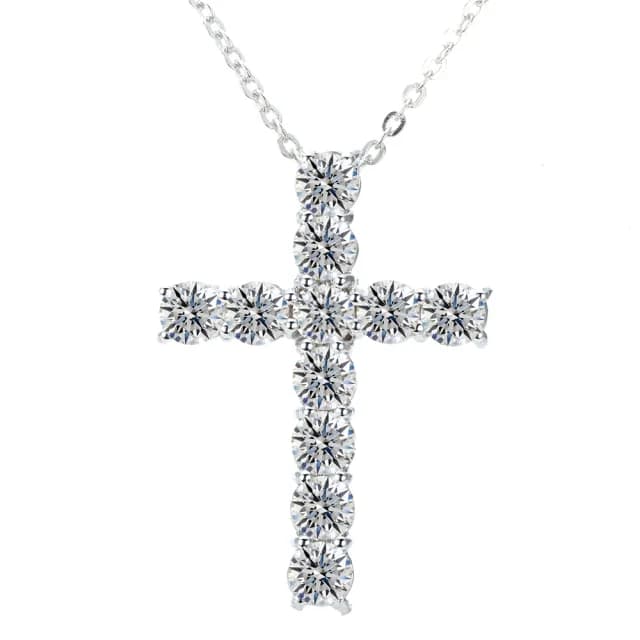 【DOLLY】1.40克拉 F/VS2天然鑽石18K金十字架項鍊(母親節 長輩送禮 交換禮物首選)