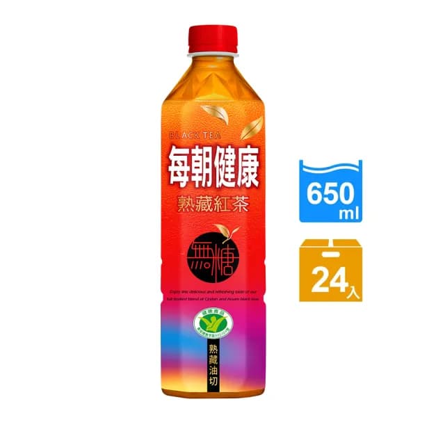 【每朝健康】熟藏紅茶-無糖650mlx24入/箱(官方直營)